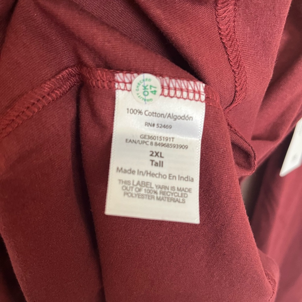 George | NWT Men's Deep Red Long Sleeve Tee - Picture 5 of 5